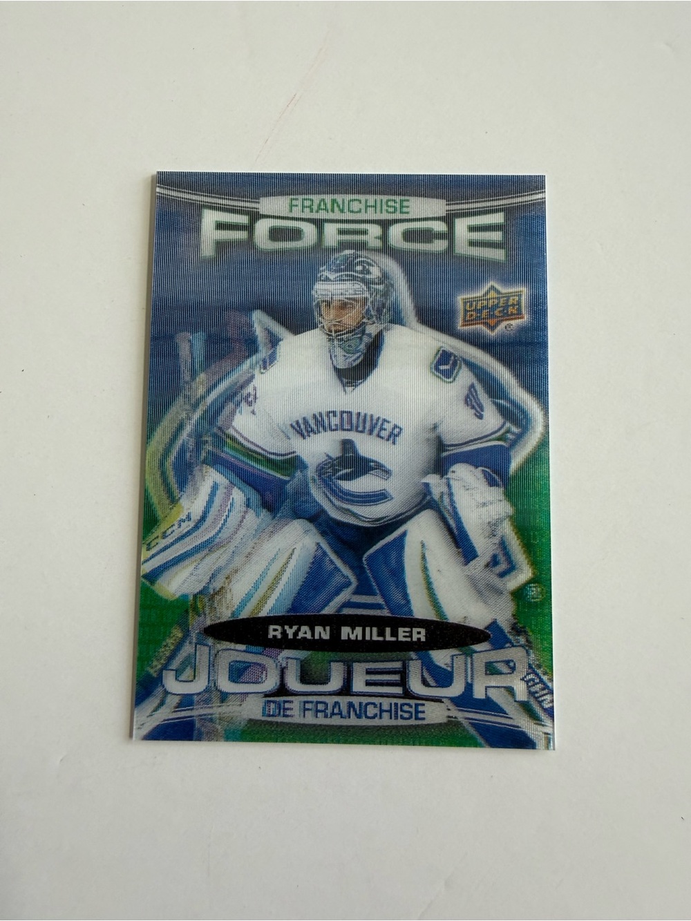 Ryan Miller Vancouver Canucks Upper Deck Franchise ForceHockey Card - Blue/Green
